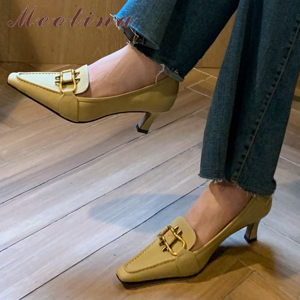 meotina women mid heel pumps genuine leather pointed toe shoes metal decoration stiletto heels footwear dress shoes beige 34-40 210520, Black
meotina women mid heel pumps genuine leather pointed toe shoes metal decoration stiletto heels footwear dress shoes beige 34-40 210520, Black