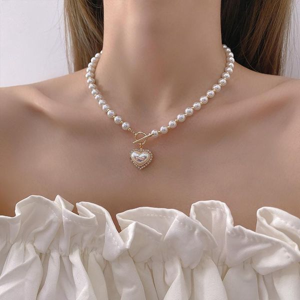 pendant necklaces allme korean white pearls beaded choker necklace for women gold color toggle clasp circle love heart oendant gift, Silver
pendant necklaces allme korean white pearls beaded choker necklace for women gold color toggle clasp circle love heart oendant gift, Silver
