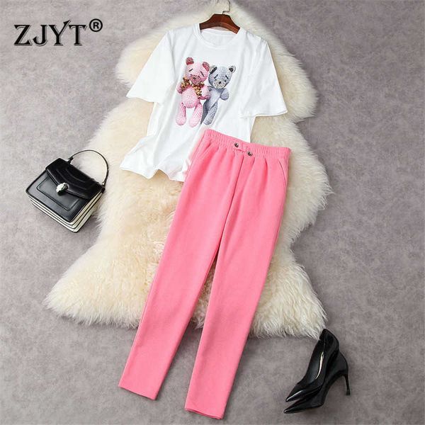 high street fashion summer casual two piece outfits women short sleeve loose diamonds cartoon t shirt and pants suit sets 210601, White
high street fashion summer casual two piece outfits women short sleeve loose diamonds cartoon t shirt and pants suit sets 210601, White