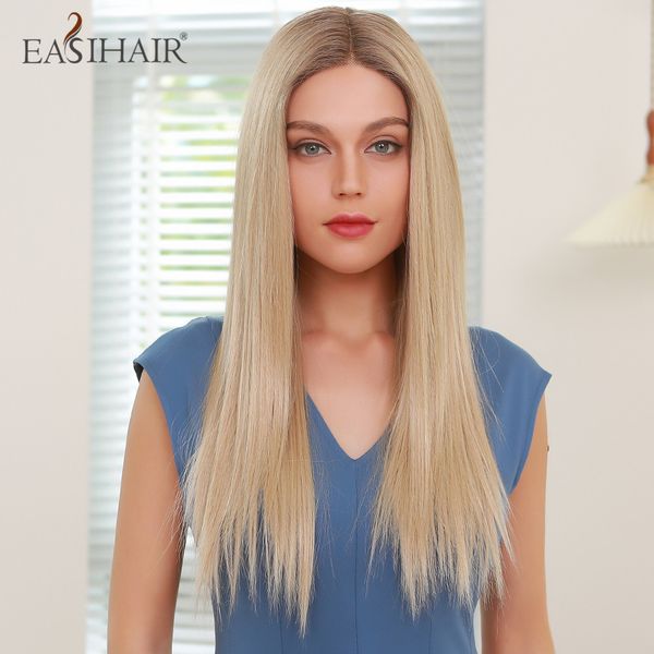 long synthetic straight blonde lace front wigs with baby hair wigs for women meddle part high density heat resistant, Black 
long synthetic straight blonde lace front wigs with baby hair wigs for women meddle part high density heat resistant, Black