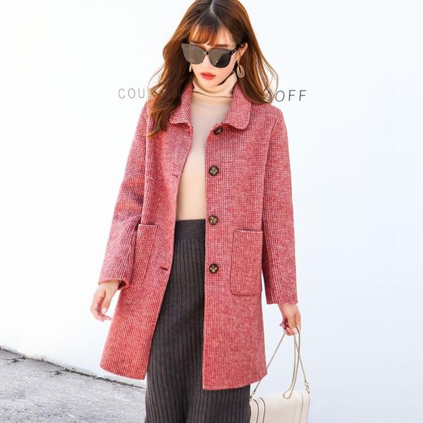 women's wool & blends retro coat women 2021 autumn winter woolen coats korean single-breasted temperament mid-length overcoat abrigos p, Black
women's wool & blends retro coat women 2021 autumn winter woolen coats korean single-breasted temperament mid-length overcoat abrigos p, Black