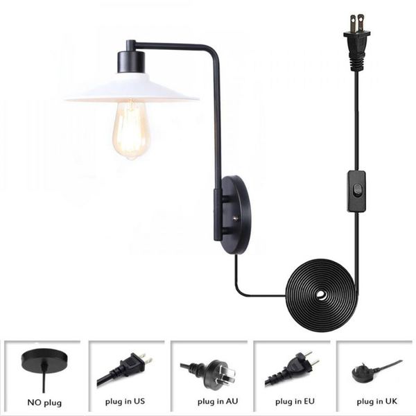 wall lamp farmhouse metal sconce lighting - indoor barn vanity light fixture, contemporary plug in white
wall lamp farmhouse metal sconce lighting - indoor barn vanity light fixture, contemporary plug in white