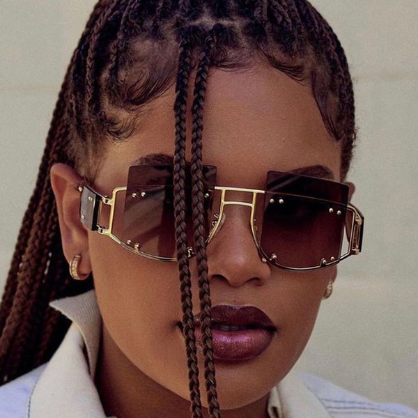 sunglasses fashion oversized women men streetwear luxury designer sun glasses female metale big frame square, White;black
sunglasses fashion oversized women men streetwear luxury designer sun glasses female metale big frame square, White;black