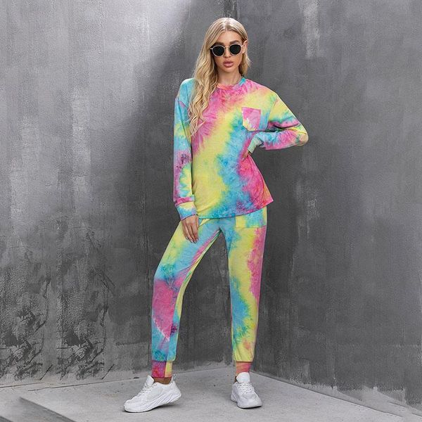tie dye pattern long sleeve round neck women two piece set 2021 fashion pocket trousers pajama sets loungewear sportswear y women's pan, White
tie dye pattern long sleeve round neck women two piece set 2021 fashion pocket trousers pajama sets loungewear sportswear y women's pan, White