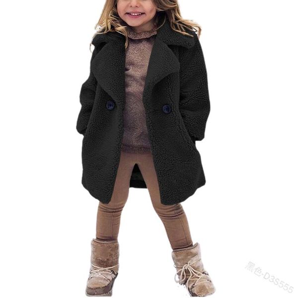 jackets winter girls' solid color lapel single-breasted plush jacket, Blue;gray
jackets winter girls' solid color lapel single-breasted plush jacket, Blue;gray