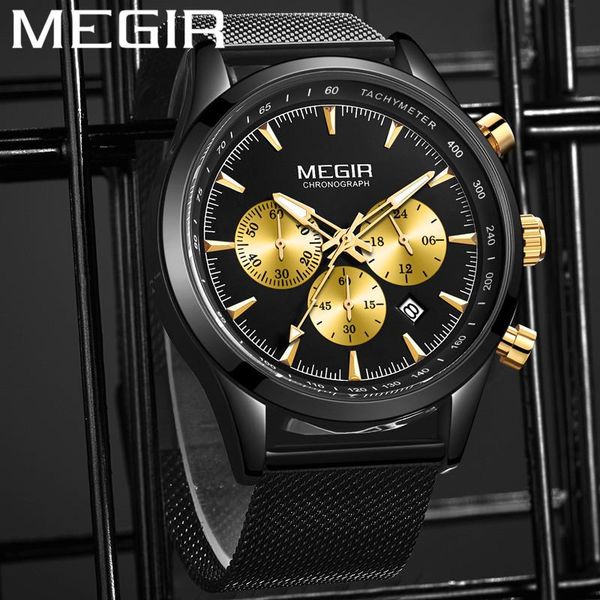 wristwatches megir watch men waterproof chronograph military army male clock mesh stainless steel man sport wristwatch 2153, Slivery;brown
wristwatches megir watch men waterproof chronograph military army male clock mesh stainless steel man sport wristwatch 2153, Slivery;brown