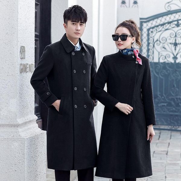 women's wool & blends woolen coat thickened winter medium length work clothes men's sales front desk, Black
women's wool & blends woolen coat thickened winter medium length work clothes men's sales front desk, Black