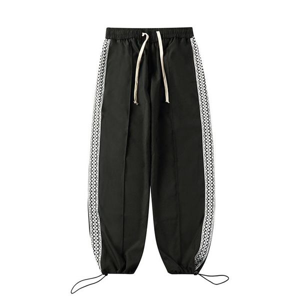 men's pants men clothing 2021 side drawstring trendy hip hop sweatpants loose wide leg, Black
men's pants men clothing 2021 side drawstring trendy hip hop sweatpants loose wide leg, Black