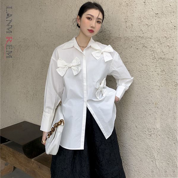 women white big size three-dimensional bow blouse lapel long sleeve loose shirt fashion spring summer 2e1622 210507
women white big size three-dimensional bow blouse lapel long sleeve loose shirt fashion spring summer 2e1622 210507