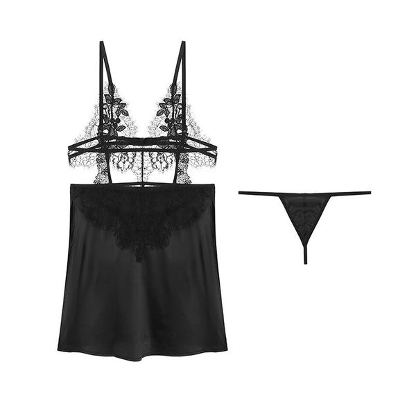 women's sleepwear miss zia nightwear dress pijmas women thong lace satin nightgown intimates summer lingerie femme underwear & sleepwea, Black;red
women's sleepwear miss zia nightwear dress pijmas women thong lace satin nightgown intimates summer lingerie femme underwear & sleepwea, Black;red