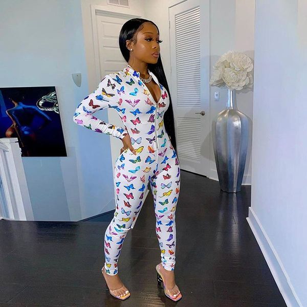 women's jumpsuits & rompers 2021 summer selling women playsuit fashion long-sleeved zipper butterfly print long trousers sports fitness, Black;white
women's jumpsuits & rompers 2021 summer selling women playsuit fashion long-sleeved zipper butterfly print long trousers sports fitness, Black;white