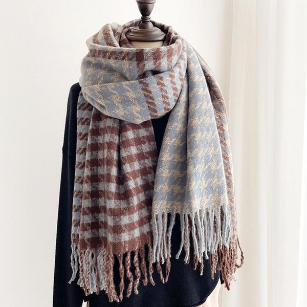 scarves winter cashmere scarf women fashion british plaid pashmina warm shawl wraps tassel neckerchief female bufanda echarpe 2021, Blue;gray
scarves winter cashmere scarf women fashion british plaid pashmina warm shawl wraps tassel neckerchief female bufanda echarpe 2021, Blue;gray