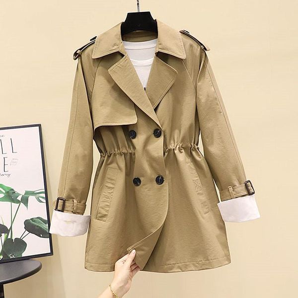 women's trench coats 2021 spring autumn plus size women double breasted mid-length windbreaker fashion ladies coat loose female casual, Tan;black
women's trench coats 2021 spring autumn plus size women double breasted mid-length windbreaker fashion ladies coat loose female casual, Tan;black
