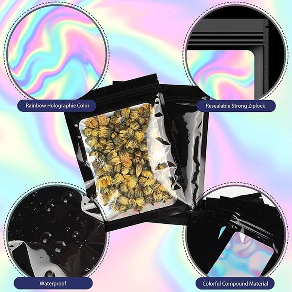 storage bags 100pcs translucent holographic rainbow film sealed earrings ring jewelry phone case cosmetic reusable laser bag
storage bags 100pcs translucent holographic rainbow film sealed earrings ring jewelry phone case cosmetic reusable laser bag