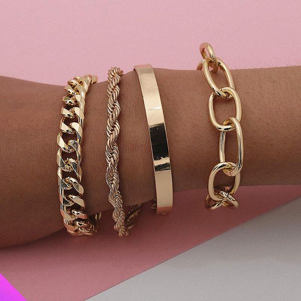 charm bracelets 1 set 4 styles combination bracelet alloy fashion romantic lady girl jewelry gift 2021 summer 2 colors, Golden;silver
charm bracelets 1 set 4 styles combination bracelet alloy fashion romantic lady girl jewelry gift 2021 summer 2 colors, Golden;silver