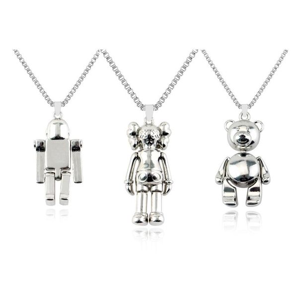pendant necklaces titanium steel cartoon cute bear darkness dinosaur robot for men and women long chain punk retro jewelry gift, Silver
pendant necklaces titanium steel cartoon cute bear darkness dinosaur robot for men and women long chain punk retro jewelry gift, Silver