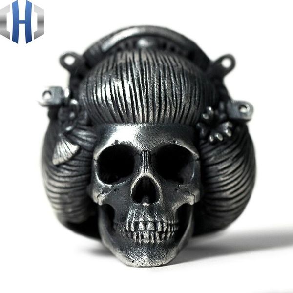 cluster rings original design handmade silver geisha ring wild skull 925, Golden;silver
cluster rings original design handmade silver geisha ring wild skull 925, Golden;silver