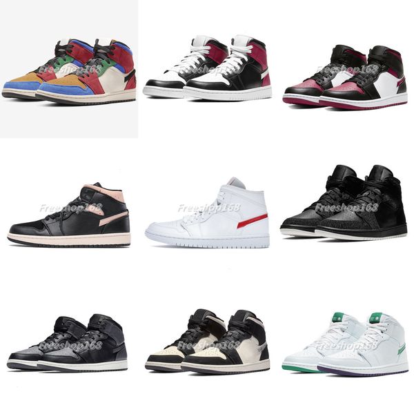 keychain 1 1s mid high jumpman basketball shoes pink quartz men women sneakers mid chicago 2020 se white black red black royal trainers 29ew