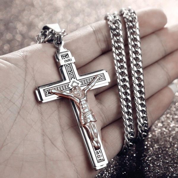 pendant necklaces creative fashion design jesus cross amulet men and women casual rock gift necklace, Silver
pendant necklaces creative fashion design jesus cross amulet men and women casual rock gift necklace, Silver