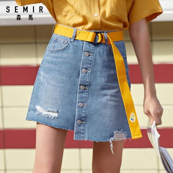 skirts semir women denim skirt 2021 summer trendy hole retro old irregular a-line, Black
skirts semir women denim skirt 2021 summer trendy hole retro old irregular a-line, Black