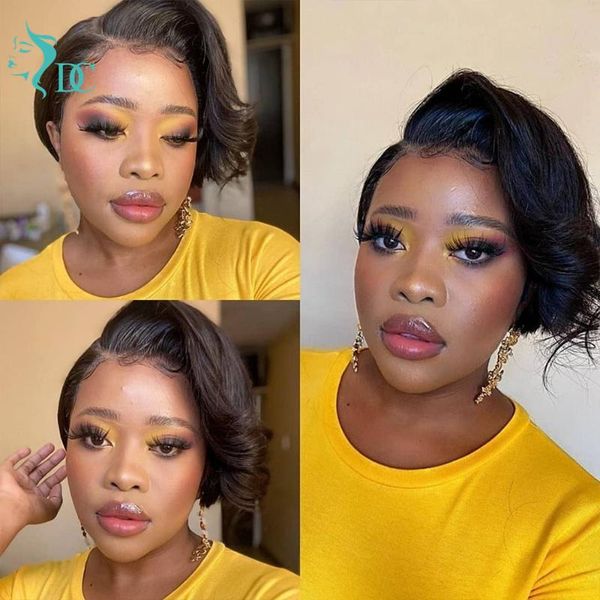 short pixie cut wig human hair brazilian t part 13x1 lace front straight bob180% remy for women wigs, Black;brown
short pixie cut wig human hair brazilian t part 13x1 lace front straight bob180% remy for women wigs, Black;brown