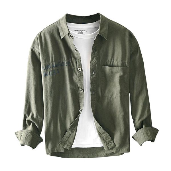men's casual shirts letter print long sleeve shirt for men pure cotton turn-down collar army green khaki male fashion loose clothing, White;black
men's casual shirts letter print long sleeve shirt for men pure cotton turn-down collar army green khaki male fashion loose clothing, White;black