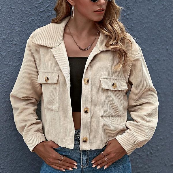 women's jackets fashion woman corduroy jacket solid shirt single breasted turn down collar autumn coats long sleeve pocket feminina, Black;brown
women's jackets fashion woman corduroy jacket solid shirt single breasted turn down collar autumn coats long sleeve pocket feminina, Black;brown