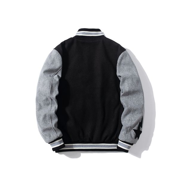 popular logo ape embroidery sta stars splicing woolen cloth jacket baseball uniform coat, Black;brown
popular logo ape embroidery sta stars splicing woolen cloth jacket baseball uniform coat, Black;brown