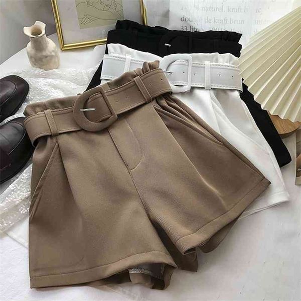 summer women british style casual loose shorts elastic waist wide leg short a-line solid color flower bud pants with belt 210430, White;black
summer women british style casual loose shorts elastic waist wide leg short a-line solid color flower bud pants with belt 210430, White;black