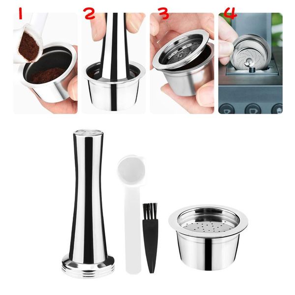 coffee filters stainless steel reusable refillable espresso holder set filling machine pod filter tamper
coffee filters stainless steel reusable refillable espresso holder set filling machine pod filter tamper