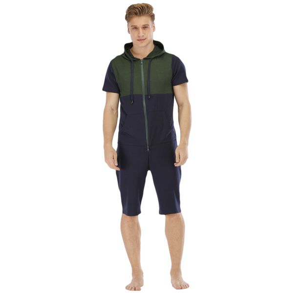 sleepwear fashion pajamas men's spring and summer short sleeve bodysuit one piece home wear sportswear, Black;brown
sleepwear fashion pajamas men's spring and summer short sleeve bodysuit one piece home wear sportswear, Black;brown