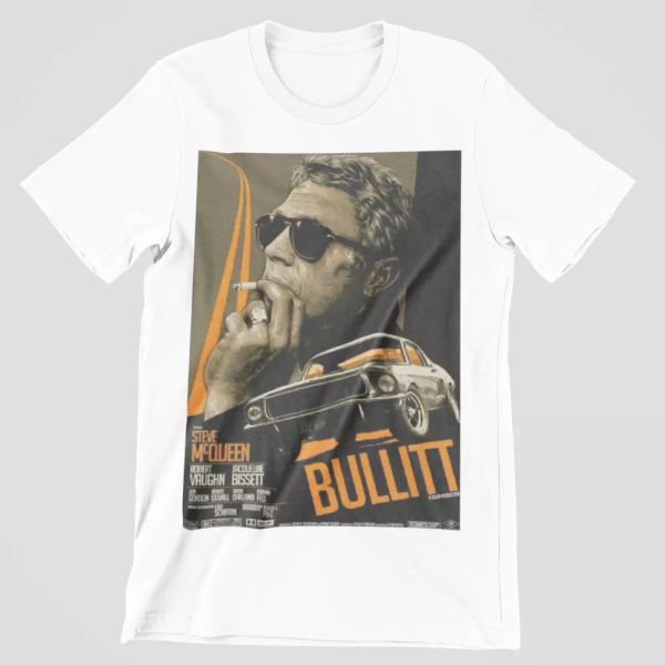 bullit t-shirt movie poster retro 60s 70s car racer police chase cool tee, White;black
bullit t-shirt movie poster retro 60s 70s car racer police chase cool tee, White;black