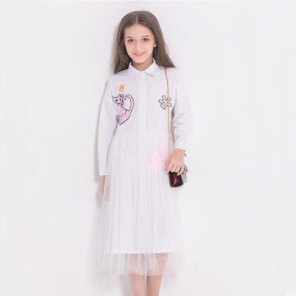 girl's dresses autumn children's dress cartoon patch white long style gauze shirt long-sleeved princess for teenagers 6789 10 11, Red;yellow
girl's dresses autumn children's dress cartoon patch white long style gauze shirt long-sleeved princess for teenagers 6789 10 11, Red;yellow