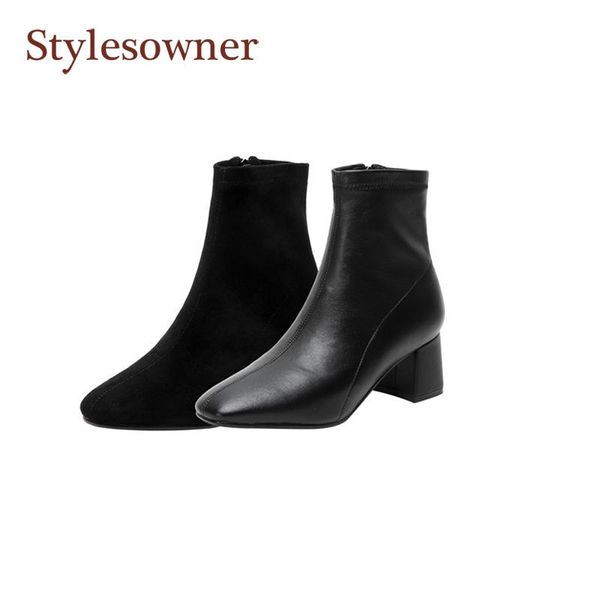 boots 2021 suede stretch thin ankle women spring / autumn flock square toe thick heel high side zipper, Black
boots 2021 suede stretch thin ankle women spring / autumn flock square toe thick heel high side zipper, Black