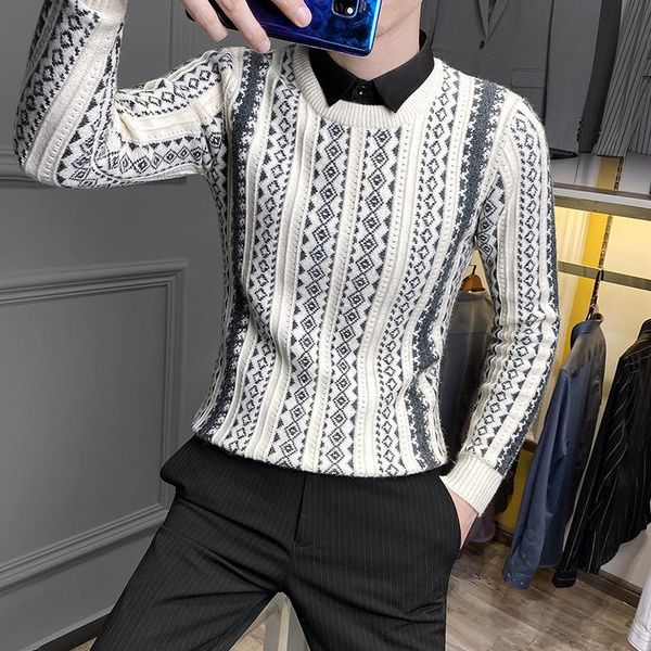 men's sweaters men 2021 autumn winter fashion brand knitted pullovers male fake two shirt collar casual printed o116, White;black
men's sweaters men 2021 autumn winter fashion brand knitted pullovers male fake two shirt collar casual printed o116, White;black