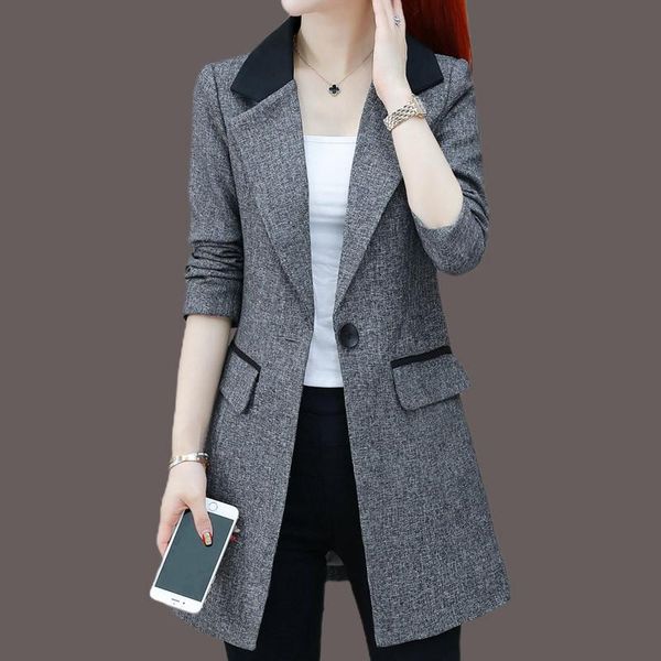 women's suits & blazers spring autumn blazer women plus size 3xl 2022 fashion long sleeve suit jacket casual mid-length coat female out, White;black
women's suits & blazers spring autumn blazer women plus size 3xl 2022 fashion long sleeve suit jacket casual mid-length coat female out, White;black