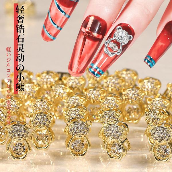 nail art equipment style luxury zircon manicure clever little bear beating heart jewelry plating color preserving decoration, Silver
nail art equipment style luxury zircon manicure clever little bear beating heart jewelry plating color preserving decoration, Silver