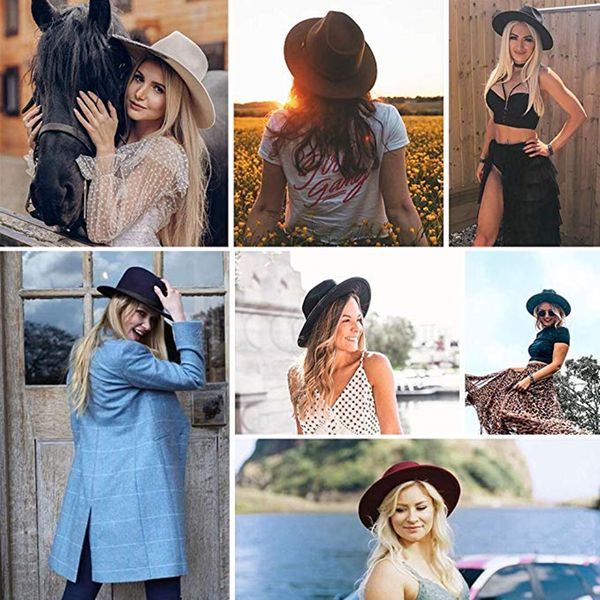 furtalk fedora hat for women men 100% australian wool felt wide brim hat vintage jazz fedora hat couple cap winter chapeau femmeg, Blue;gray
furtalk fedora hat for women men 100% australian wool felt wide brim hat vintage jazz fedora hat couple cap winter chapeau femmeg, Blue;gray
