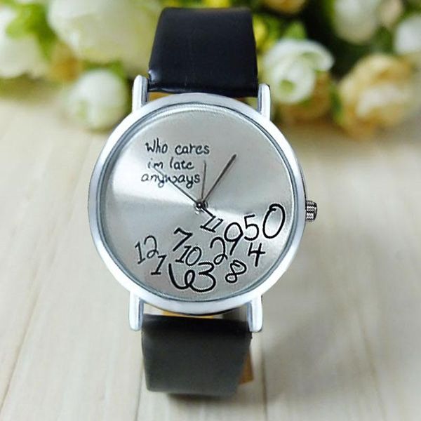 wristwatches luxury watch women dress bracelet fashion 2021 leather who cares i am late anyway letter watches relogio, Slivery;brown
wristwatches luxury watch women dress bracelet fashion 2021 leather who cares i am late anyway letter watches relogio, Slivery;brown