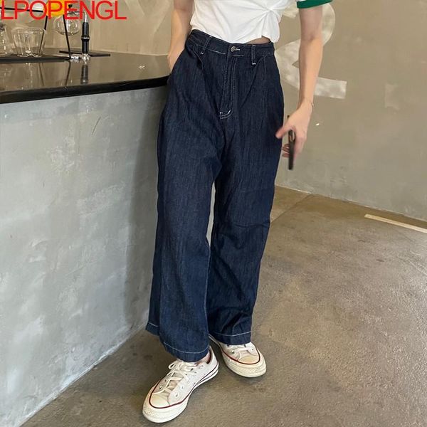 women's jeans autumn pants high waist wide leg 2021 casual fashion harajuku street apparel loose straight retro simple, Blue
women's jeans autumn pants high waist wide leg 2021 casual fashion harajuku street apparel loose straight retro simple, Blue