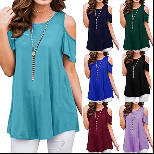 womens shirt plus size women summer female solid short sleeve o neck off shoulder fashion bohemian party beach shirts, White
womens shirt plus size women summer female solid short sleeve o neck off shoulder fashion bohemian party beach shirts, White