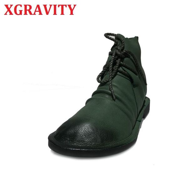 boots xgravity s124 simple design round toe ankle cow leather flat leisure ladies lace up footwear shoes, Black
boots xgravity s124 simple design round toe ankle cow leather flat leisure ladies lace up footwear shoes, Black