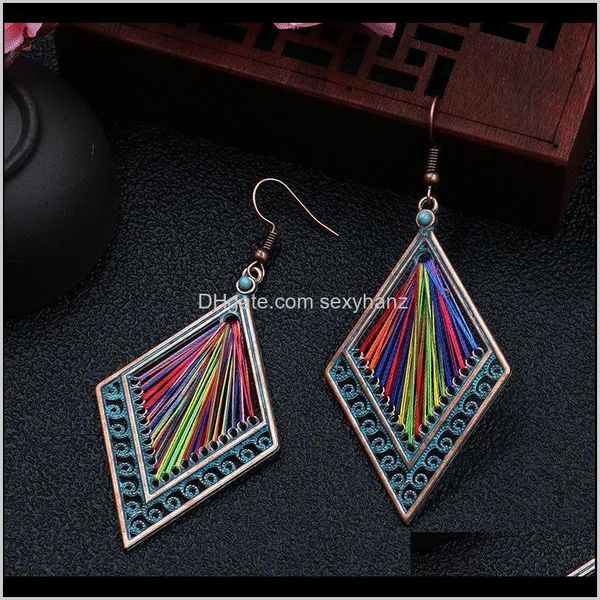 dangle & chandelier drop delivery 2021 bohemia hollow out rhombus colorful cord handmade long pendant earrings women fashion ear hooked eard, Silver
dangle & chandelier drop delivery 2021 bohemia hollow out rhombus colorful cord handmade long pendant earrings women fashion ear hooked eard, Silver