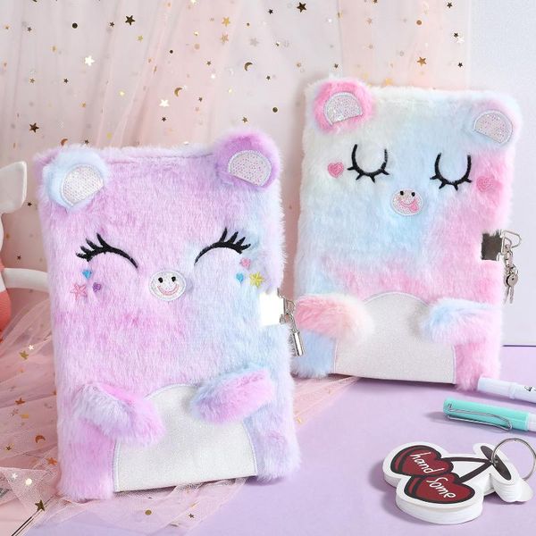 card holders kawaii cat plush notebook with lock cartoon furry journal diary a5 line paper planner organizer girl handbook school supplies, Brown;gray
card holders kawaii cat plush notebook with lock cartoon furry journal diary a5 line paper planner organizer girl handbook school supplies, Brown;gray