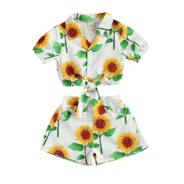 citgeesummer kids girls two-piece suit sunflower print short sleeve and shorts clothes set clothing sets, White
citgeesummer kids girls two-piece suit sunflower print short sleeve and shorts clothes set clothing sets, White