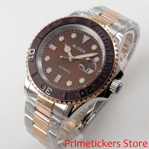 sapphire crystal bliger 40mm brown dial coffee ceramic rotating bezel automatic movement men's watch wristwatches, Slivery;brown
sapphire crystal bliger 40mm brown dial coffee ceramic rotating bezel automatic movement men's watch wristwatches, Slivery;brown