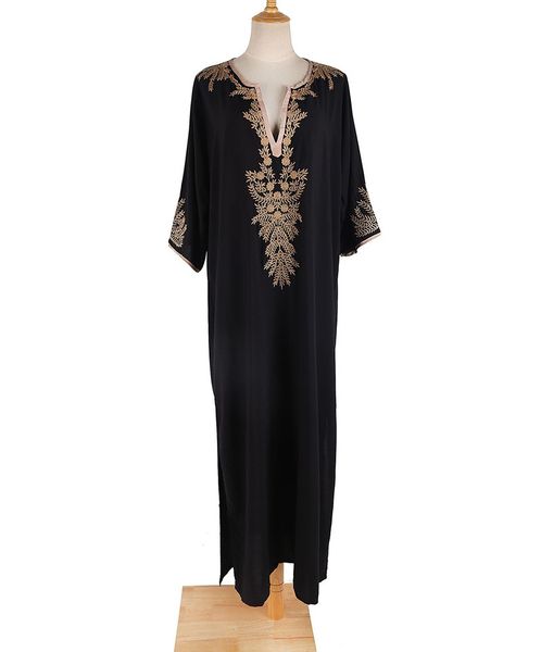 women's swimwear vintage summer long embroidery side split black maxi robe beach tunic cotton slim boho pareos holiday vestidos mo, White;black
women's swimwear vintage summer long embroidery side split black maxi robe beach tunic cotton slim boho pareos holiday vestidos mo, White;black