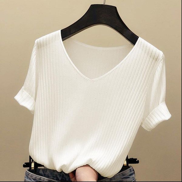 knitted women sweaters short sleeve v neck t shirts blue slim black thin knit orange ladies summer camiseta, White;black
knitted women sweaters short sleeve v neck t shirts blue slim black thin knit orange ladies summer camiseta, White;black