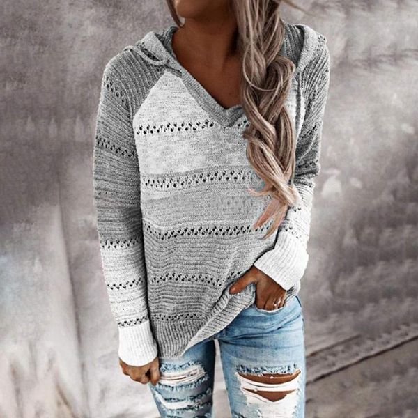 women's sweaters autumn sweater women long sleeve loose v-neck fashion spring splicing color hooded pullover drawstring knitwear jumper, White;black
women's sweaters autumn sweater women long sleeve loose v-neck fashion spring splicing color hooded pullover drawstring knitwear jumper, White;black