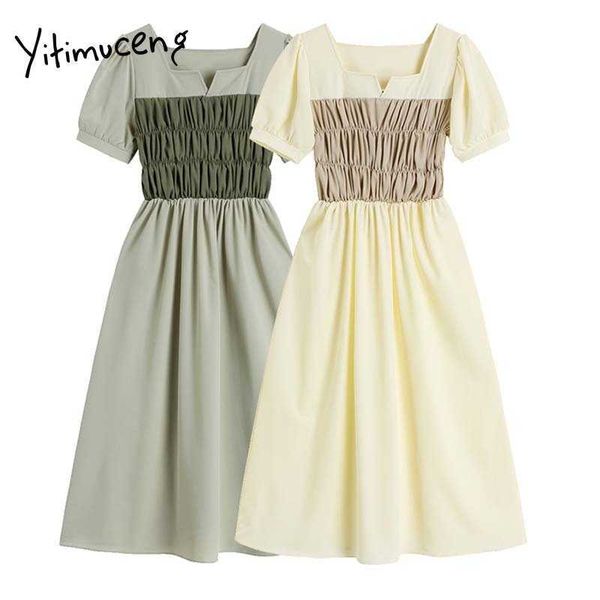 yitimuceng ruched dresses for women summer patchwork midi high waist puff sleeve apricot green sundress fashion dress 210601, Black;gray
yitimuceng ruched dresses for women summer patchwork midi high waist puff sleeve apricot green sundress fashion dress 210601, Black;gray